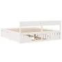 Solid pine wood bed frame with drawers 200x200 cm by , Beds and slatted bases - Ref: Foro24-3282337, Price: 408,47 €, Discoun...