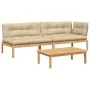 Set de sofás de palets de jardín y cojines 3 pzas madera acacia by , Outdoor sofas - Ref: Foro24-3209321, Price: 457,21 €, Di...