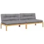 Mittlere Palettensofas für den Garten und 2 Stück Akazienholzkissen. von , Outdoor-Sofas - Ref: Foro24-3209356, Preis: 357,16...