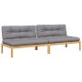 Sofás centrales de palets jardín y cojines 2 uds madera acacia by , Outdoor sofas - Ref: Foro24-3209356, Price: 361,43 €, Dis...
