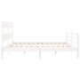 Doppelbettgestell mit weißem Massivholz-Kopfteil von vidaXL, Betten und Lattenroste - Ref: Foro24-3195107, Preis: 151,35 €, R...