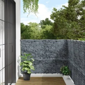 Pantalla de privacidad de balcón PVC look piedra gris 300x120cm by , fence panels - Ref: Foro24-4005524, Price: 22,12 €, Disc...