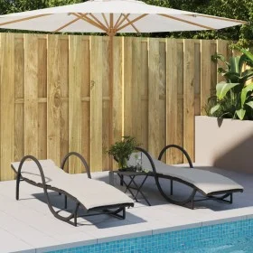 Tumbonas con cojines 2 unidades ratán sintético negro by , Loungers - Ref: Foro24-3277307, Price: 309,14 €, Discount: %