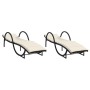 Tumbonas con cojines 2 unidades ratán sintético negro by , Loungers - Ref: Foro24-3277307, Price: 271,96 €, Discount: %