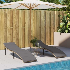 Tumbonas con cojines 2 unidades ratán sintético beige von , Liegen - Ref: Foro24-3277305, Preis: 194,70 €, Rabatt: %