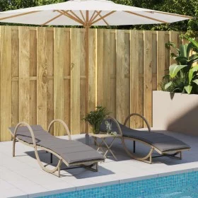 Liegestühle mit Kissen, 2 Stück, aus synthetischem Rattan in Beige. von , Liegen - Ref: Foro24-3277311, Preis: 364,48 €, Raba...