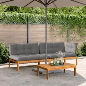 Set de sofás de palets de jardín y cojines 3 pzas madera acacia by , Outdoor sofas - Ref: Foro24-3209446, Price: 449,04 €, Di...