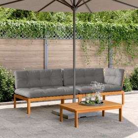 Set de sofás de palets de jardín y cojines 3 pzas madera acacia by , Outdoor sofas - Ref: Foro24-3209446, Price: 456,29 €, Di...