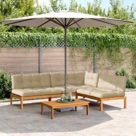 Garten-Palettensofa-Set mit 4-teiligen Kissen aus Akazienholz. von , Outdoor-Sofas - Ref: Foro24-3209459, Preis: 643,56 €, Ra...