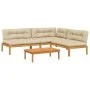 Set de sofás de palets de jardín y cojines 4 pzas madera acacia by , Outdoor sofas - Ref: Foro24-3209459, Price: 646,87 €, Di...