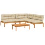 Set de sofás de palets de jardín y cojines 4 pzas madera acacia by , Outdoor sofas - Ref: Foro24-3209459, Price: 683,77 €, Di...
