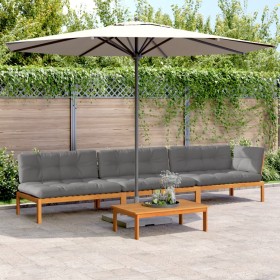 Garten-Palettensofa-Set mit 4-teiligen Kissen aus Akazienholz. von , Outdoor-Sofas - Ref: Foro24-3209452, Preis: 667,97 €, Ra...