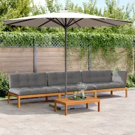 Garten-Palettensofa-Set mit 4-teiligen Kissen aus Akazienholz. von , Outdoor-Sofas - Ref: Foro24-3209452, Preis: 633,73 €, Ra...