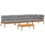 Set de sofás de palets de jardín y cojines 4 pzas madera acacia de , Sofás de exterior - Ref: Foro24-3209452, Precio: 635,59 ...