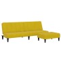 Sofá cama de 2 plazas con taburete terciopelo amarillo de , Sofás - Ref: Foro24-3258096, Precio: 293,23 €