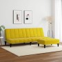 Sofá cama de 2 plazas con taburete terciopelo amarillo de , Sofás - Ref: Foro24-3258096, Precio: 293,23 €