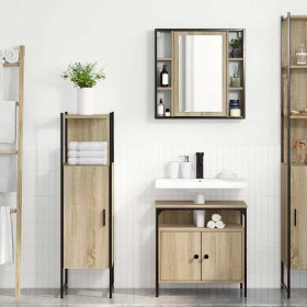 Juego de muebles de baño 3 pcs Marrón 33 x 33 x 120.5 cm