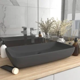 Matte dark gray rectangular ceramic luxury washbasin 71x38cm by vidaXL, Sinks - Ref: Foro24-146961, Price: 101,59 €, Discount: %