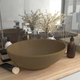 Luxuriöses ovales Waschbecken aus mattcremefarbener Keramik, 40 x 33 cm von vidaXL, Sinkt - Ref: Foro24-146930, Preis: 47,80 ...