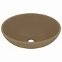 Lavabo de lujo ovalado cerámica crema mate 40x33 cm de vidaXL, Lavabos - Ref: Foro24-146930, Precio: 48,05 €, Descuento: %