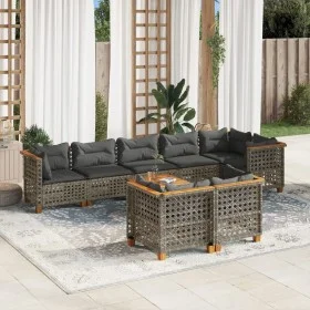 Gartenmöbel-Set 9-teilig mit grauen Polstern aus synthetischem Rattan von , Gartensets - Ref: Foro24-3261897, Preis: 762,46 €...