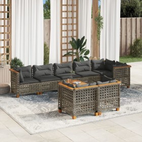Gartenmöbel-Set 9-teilig mit grauen Polstern aus synthetischem Rattan von , Gartensets - Ref: Foro24-3261897, Preis: 763,13 €...