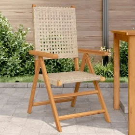 Gartenstühle 2 Stück Massivholz Akazie Rattan PE beige von , Gartenstühle - Ref: Foro24-367653, Preis: 159,07 €, Rabatt: %