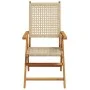 Gartenstühle 2 Stück Massivholz Akazie Rattan PE beige von , Gartenstühle - Ref: Foro24-367653, Preis: 165,85 €, Rabatt: %