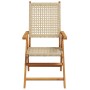 Sillas de jardín 2 uds madera maciza de acacia ratán PE beige by , Garden chairs - Ref: Foro24-367653, Price: 169,23 €, Disco...