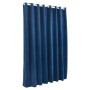 Cortina opaca y anillas metal terciopelo azul oscuro 290x245 cm