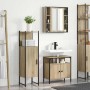 Juego de muebles de baño 3 pcs Marrón 33 x 33 x 120.5 cm