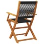 Sillas de jardín 2 uds madera maciza acacia polipropileno negro by , Garden chairs - Ref: Foro24-367666, Price: 141,63 €, Dis...