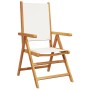 Sillas jardín reclinables 6 uds tela madera maciza blanco crema by , Garden chairs - Ref: Foro24-3214539, Price: 442,52 €, Di...