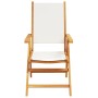 Sillas jardín reclinables 6 uds tela madera maciza blanco crema by , Garden chairs - Ref: Foro24-3214539, Price: 442,52 €, Di...