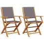 Sillas de jardín 2 uds madera maciza acacia y tela antracita by , Garden chairs - Ref: Foro24-367670, Price: 115,17 €, Discou...