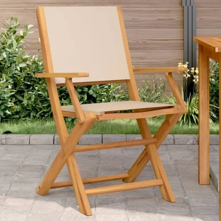 Gartenstühle 2 Stück Massivholz Akazie und beige Stoff von , Gartenstühle - Ref: Foro24-367672, Preis: 133,08 €, Rabatt: %