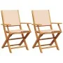 Gartenstühle 2 Stück Massivholz Akazie und beige Stoff von , Gartenstühle - Ref: Foro24-367672, Preis: 133,08 €, Rabatt: %