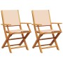 Gartenstühle 2 Stück Massivholz Akazie und beige Stoff von , Gartenstühle - Ref: Foro24-367672, Preis: 111,83 €, Rabatt: %