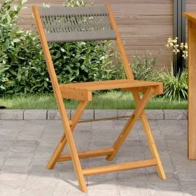 Bistrostühle, 2 Stück Massivholz aus Akazie und graues Seil von , Gartenstühle - Ref: Foro24-367679, Preis: 93,06 €, Rabatt: %