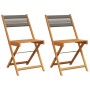 Sillas de bistró 2 uds madera maciza de acacia y cuerda gris de , Sillas de jardín - Ref: Foro24-367679, Precio: 82,68 €