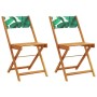 Sillas de bistró 2 uds madera acacia y tela estampado de hojas by , Garden chairs - Ref: Foro24-367685, Price: 85,70 €, Disco...