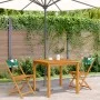 Sillas de bistró 2 uds madera acacia y tela estampado de hojas de , Sillas de jardín - Ref: Foro24-367685, Precio: 84,16 €, D...