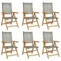 Sillas de jardín reclinables 6 uds ratán PE madera maciza gris by , Garden chairs - Ref: Foro24-3214524, Price: 449,35 €, Dis...