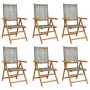 Sillas de jardín reclinables 6 uds ratán PE madera maciza gris by , Garden chairs - Ref: Foro24-3214524, Price: 457,62 €, Dis...