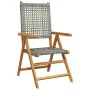 Sillas de jardín reclinables 6 uds ratán PE madera maciza gris by , Garden chairs - Ref: Foro24-3214524, Price: 449,35 €, Dis...