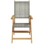 Sillas de jardín reclinables 6 uds ratán PE madera maciza gris by , Garden chairs - Ref: Foro24-3214524, Price: 449,35 €, Dis...