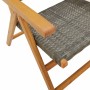 Sillas de jardín reclinables 6 uds ratán PE madera maciza gris by , Garden chairs - Ref: Foro24-3214524, Price: 457,62 €, Dis...