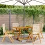 4 Stück verstellbare Gartenstühle aus PE-Rattan und massivem Holz in Beige. von , Gartenstühle - Ref: Foro24-3214526, Preis: ...