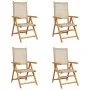 4 Stück verstellbare Gartenstühle aus PE-Rattan und massivem Holz in Beige. von , Gartenstühle - Ref: Foro24-3214526, Preis: ...