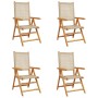 4 Stück verstellbare Gartenstühle aus PE-Rattan und massivem Holz in Beige. von , Gartenstühle - Ref: Foro24-3214526, Preis: ...
